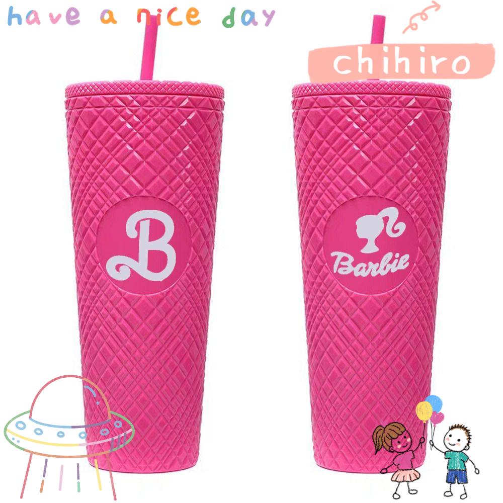 CHIHIRO1 Straw Water Bottle, Bling Bling Pink Barbie Party Supplies