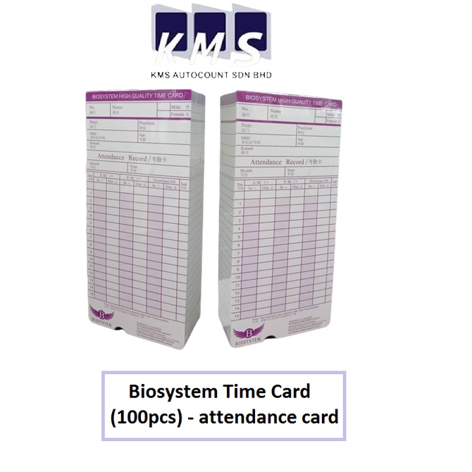 Original Biosystem Time Punch Card (100 pcs) Attendance card Shopee