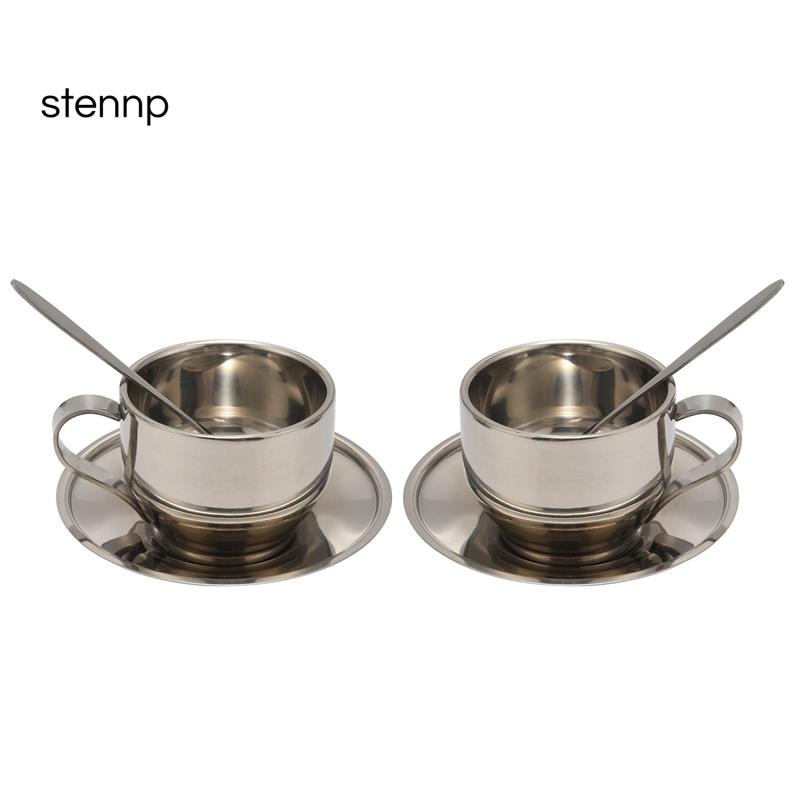 Insulated Coffee Cup Set Stainless Steel Double Walled Espresso Cups