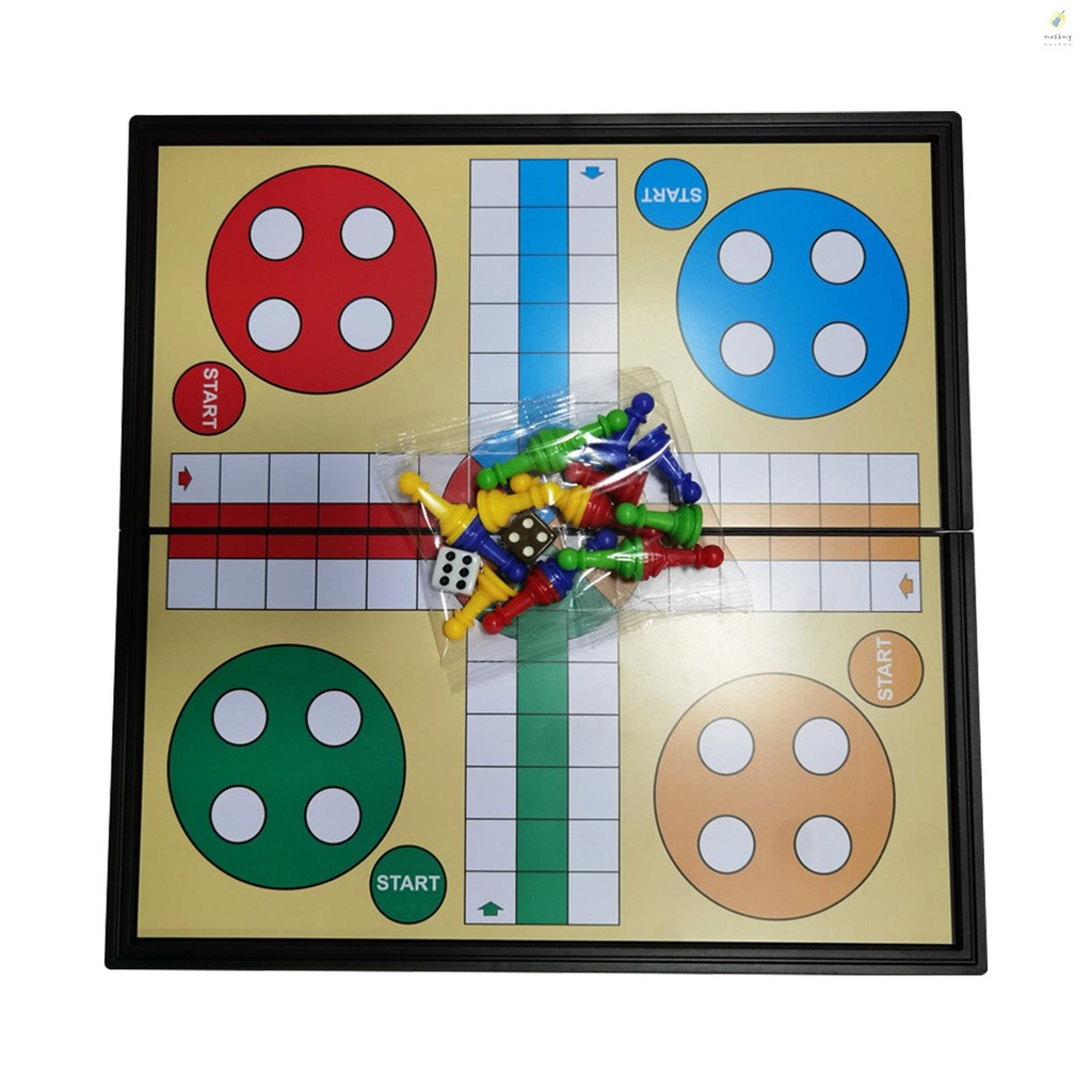 Portable Magnetic Ludo Board Games Folding Flight Game Flying Chess ...