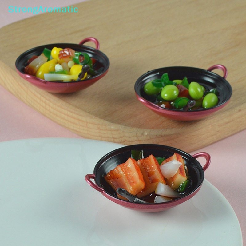 STRO Dollhouse Miniature DIY Accessories Cooking Pot With Food Kitchen ...