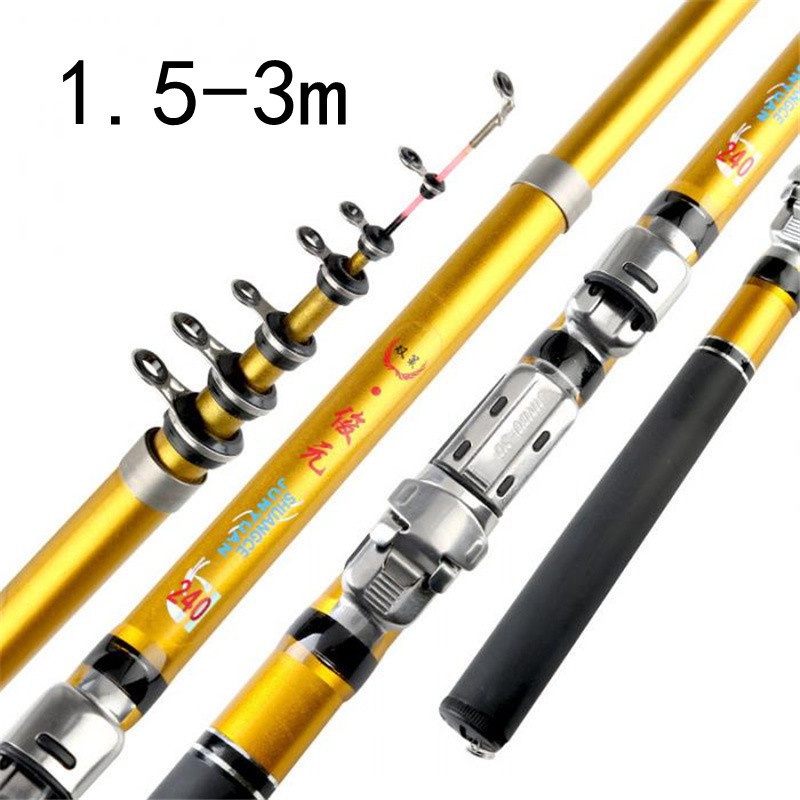 New Ultralight 1.5-3m Carbon Fiber Telescopic Fishing Pole Portable ...