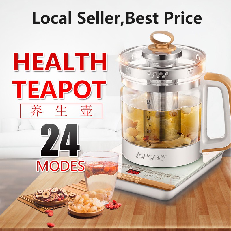 Multifunction health pot 1.8L Glass electric kettle kitchen cooker soup