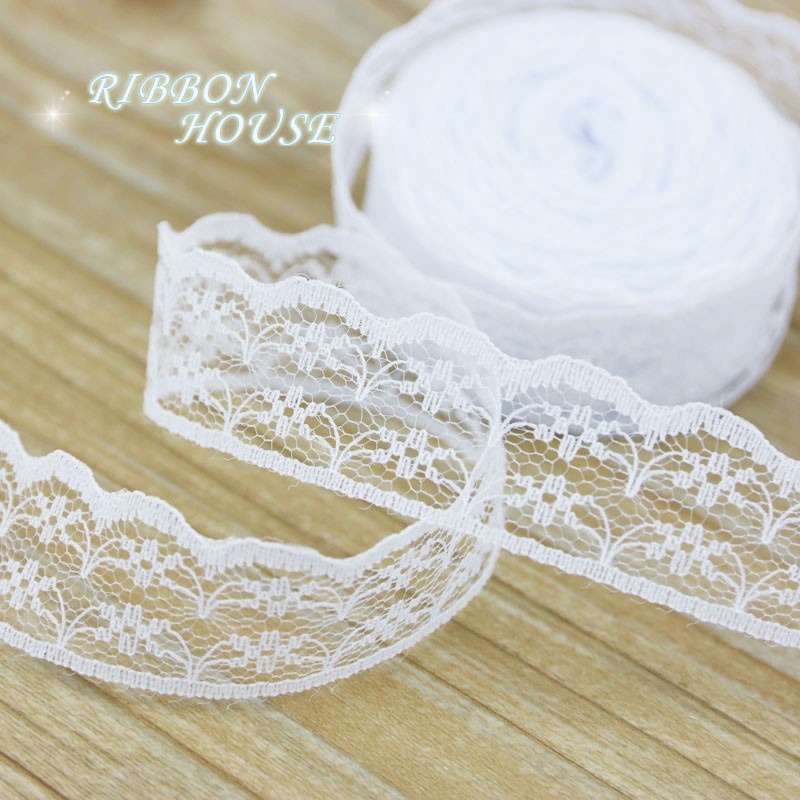 (10 Yards/roll) 2.25cm White Lace Fabric Webbing Decoration Lovely Gift ...
