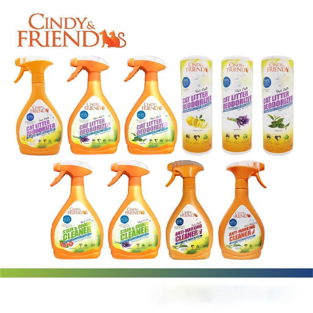 CINDY & FRIENDS CAT LITTER DEODORIZER SPRAY / POWDER (500ML / 500G