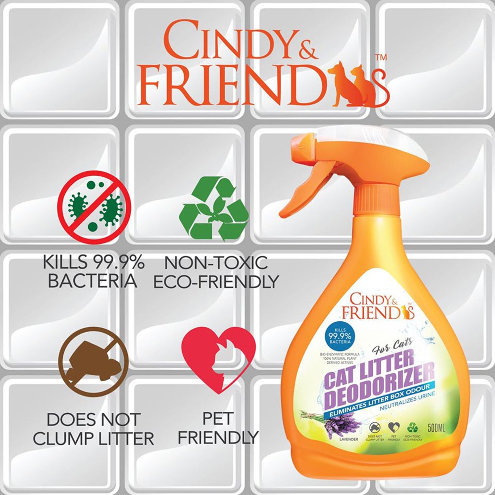 CINDY & FRIENDS CAT LITTER DEODORIZER SPRAY / POWDER (500ML / 500G