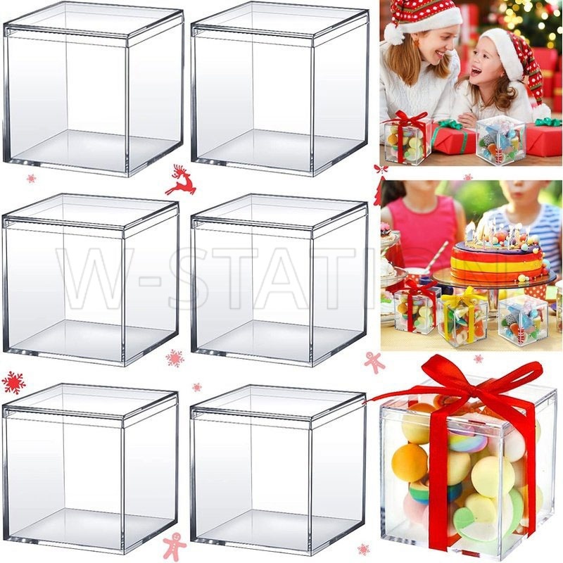 Clear Acrylic Plastic Jewelry Box /Mini Storage Box / Mini Cube ...