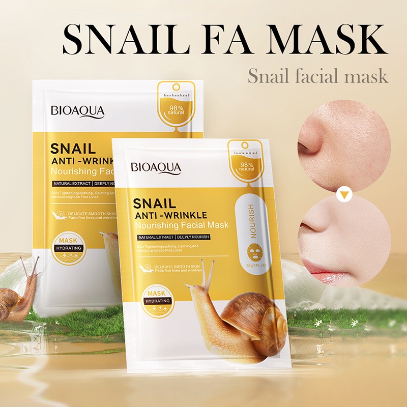 BIOAQUA Snail Anti-Wrinkle Nourishing Facial Mask Hydrating ...
