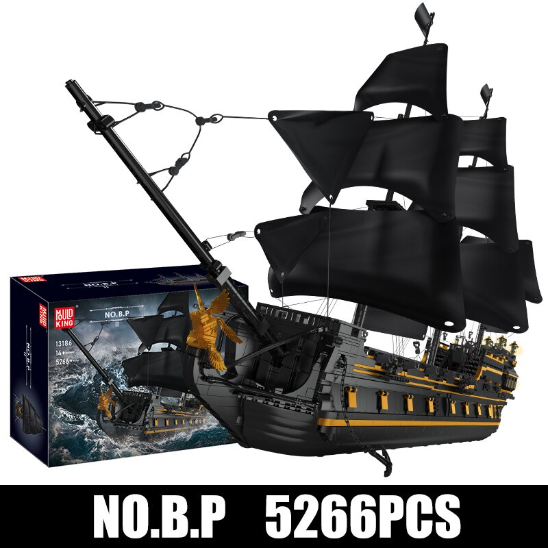 Mould King 13186 Pirates of the Caribbean Black Pearl II Ship Building ...