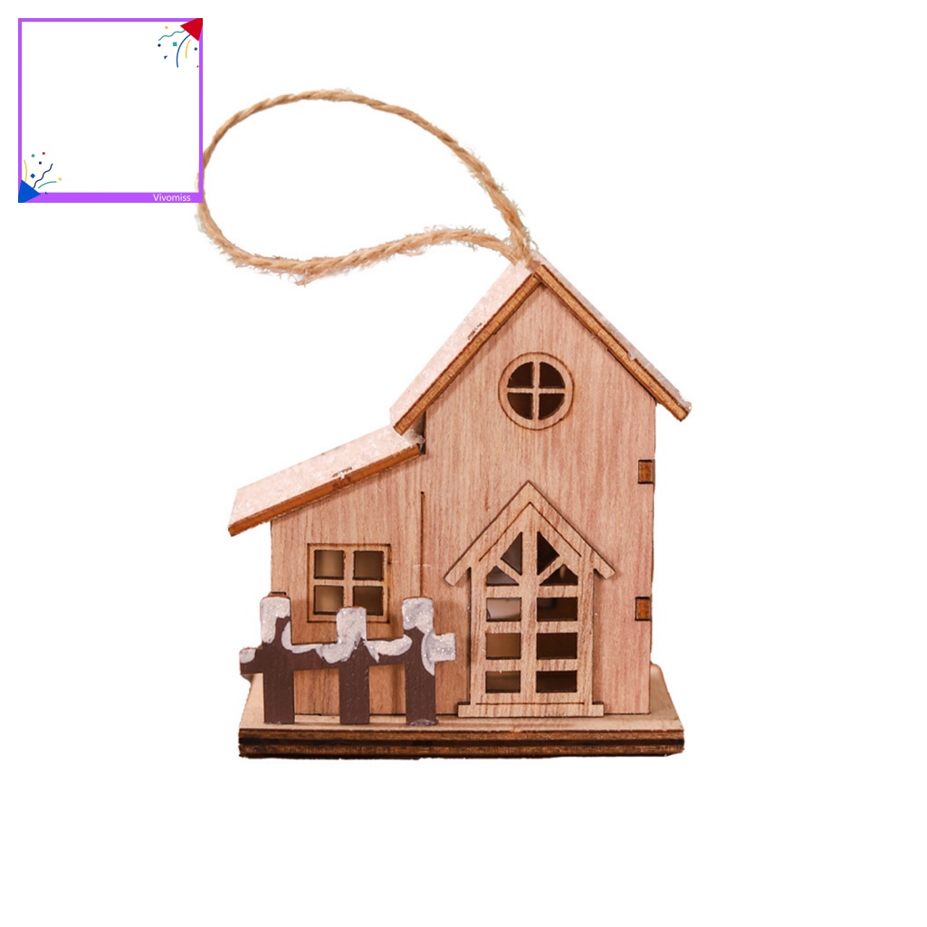 [VM] Wooden Christmas House Ornament Wooden Christmas House Enchanting