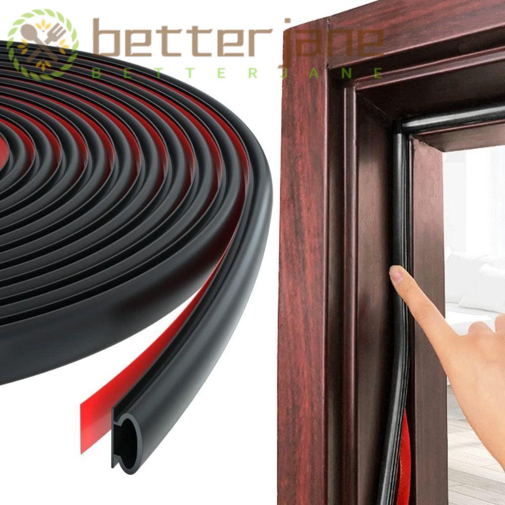 BETTERJANE Weather Stripping Door Seal, Black D Shape Door Weather