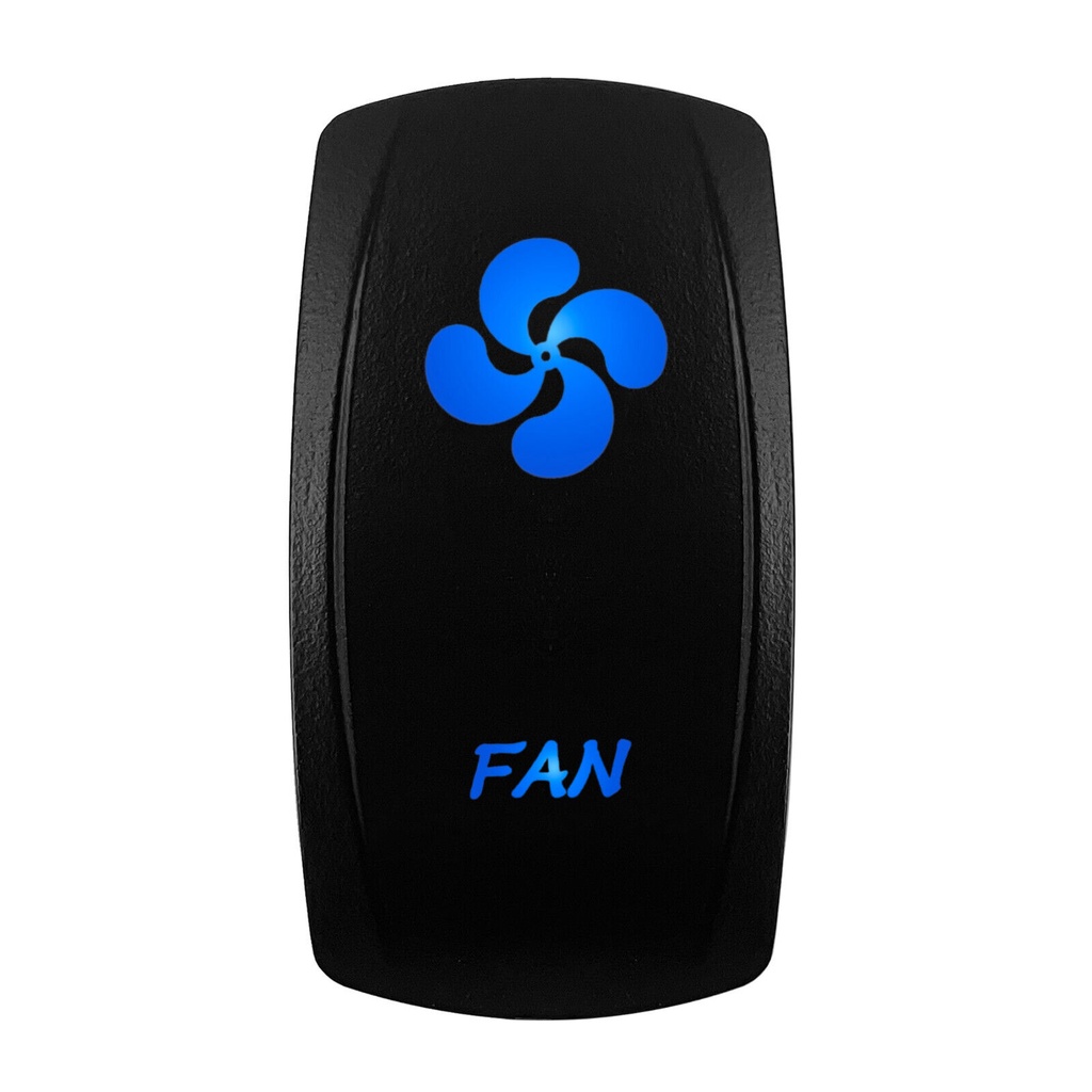 Blue Led Fan Pattern Car Boat Rocker Switch 5Pin On/Off 12V/20A 24V/10A ...