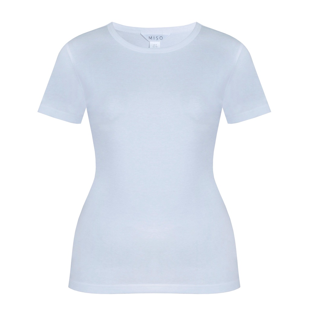 Miso Womens Printed Boyfriend T Shirt (White Plain) Sports Direct