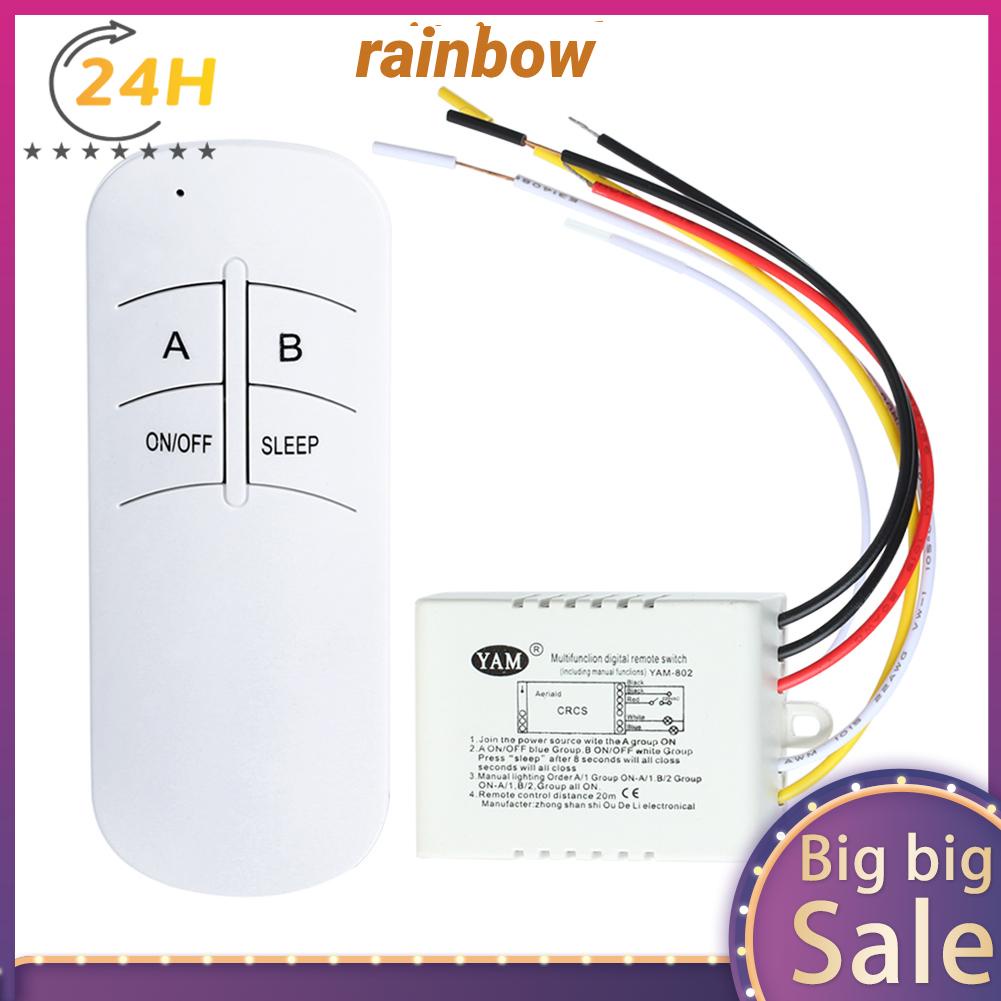 Wireless ON/OFF 220V Lamp Remote Control Switch Receiver Transmitter ...