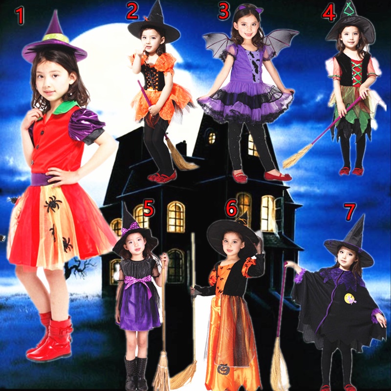Halloween Children's Costume Girls cosplay cosplay Costume Little Witch