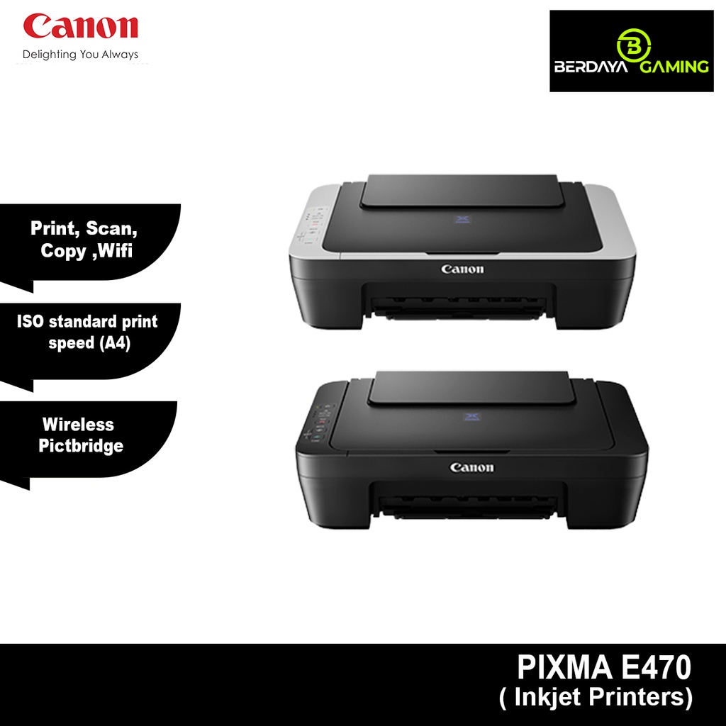 CANON PIXMA E470 AIO WIFI INKJET PRINTER Shopee Malaysia
