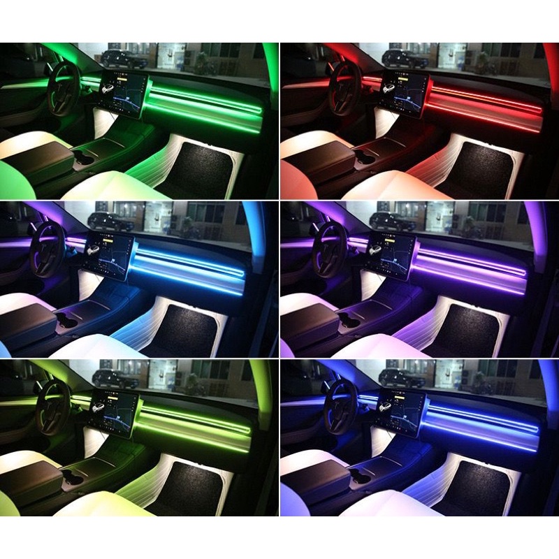 New APP Full Color Streamer Car Ambient Lights RGB Universal LED ...