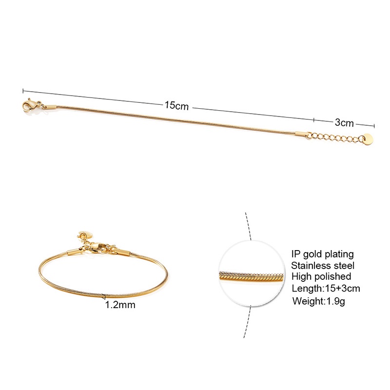 BABA Snake Chain Bracelet (1.2mm) | Shopee Malaysia
