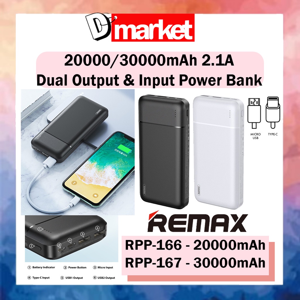 Remax Rpp-166 20000MAH / Rpp-167 30000MAH Lango Series Power Bank ...