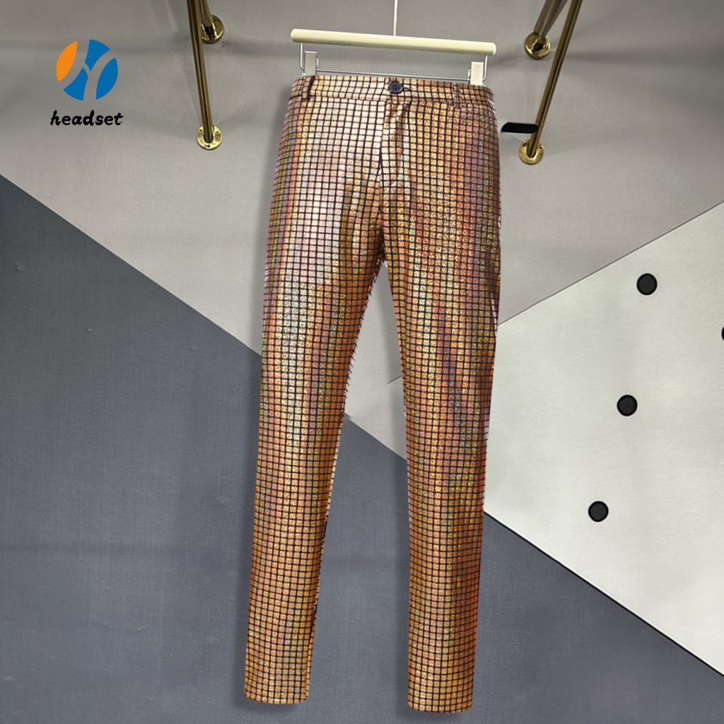 be Plaid Sequin Trousers for Men Men Solid Pants Sparkling Men's Disco ...