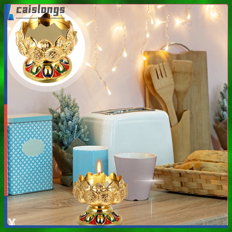 Candle Holder Lotus Holders Stand Candlestick Oil Metal Pillar