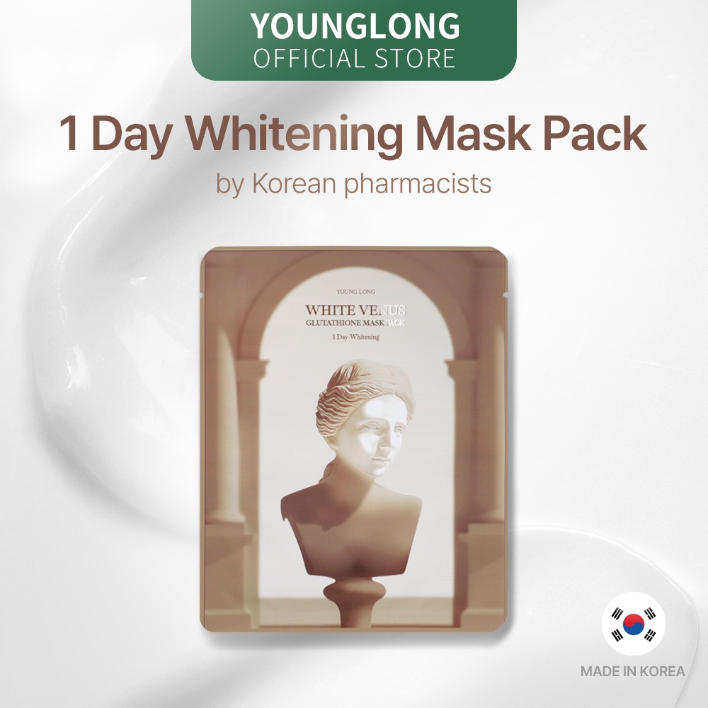 bluebonnet glutathione YoungLong Glutathione Whitening Mask Pack, Brightening and Glowing - White  Venus YoungLong (5 sheets). Liposomal Glutathione 10,000PPM