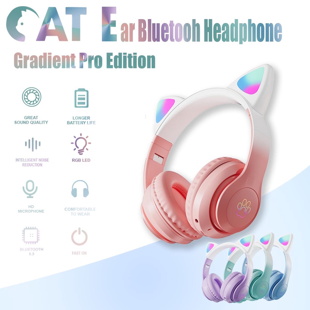 Cat ear headphones discount shopee