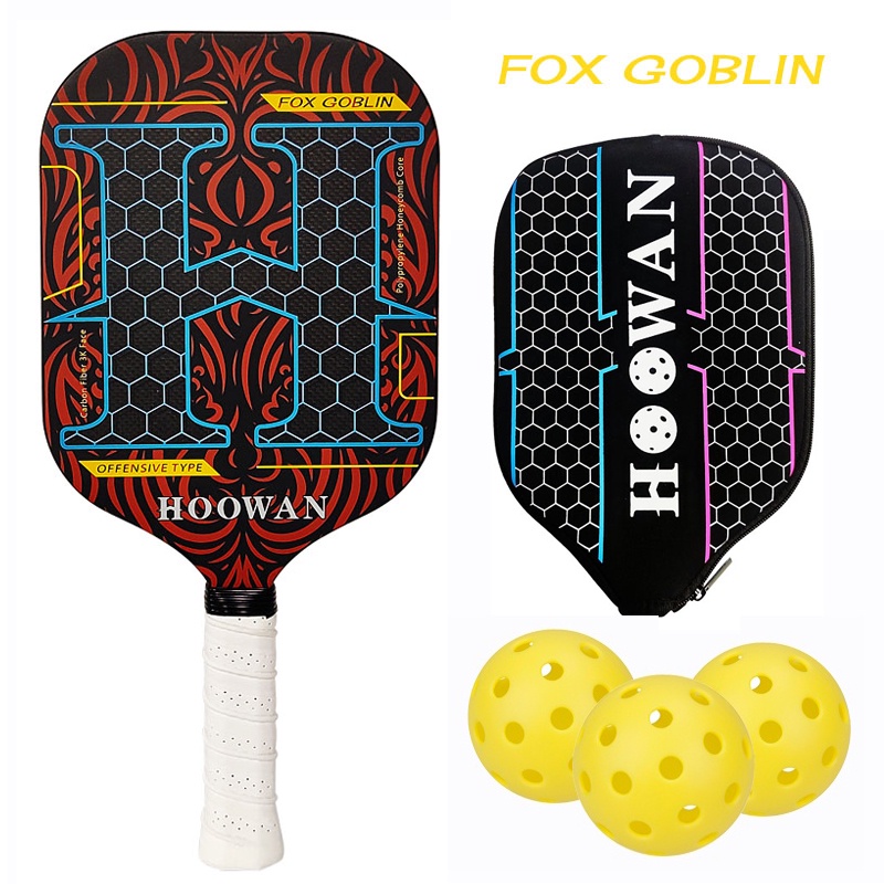 2-Pack Carbon Fiber Pickleball Paddles - Edgeless 16mm Paddles With Balls & Bag