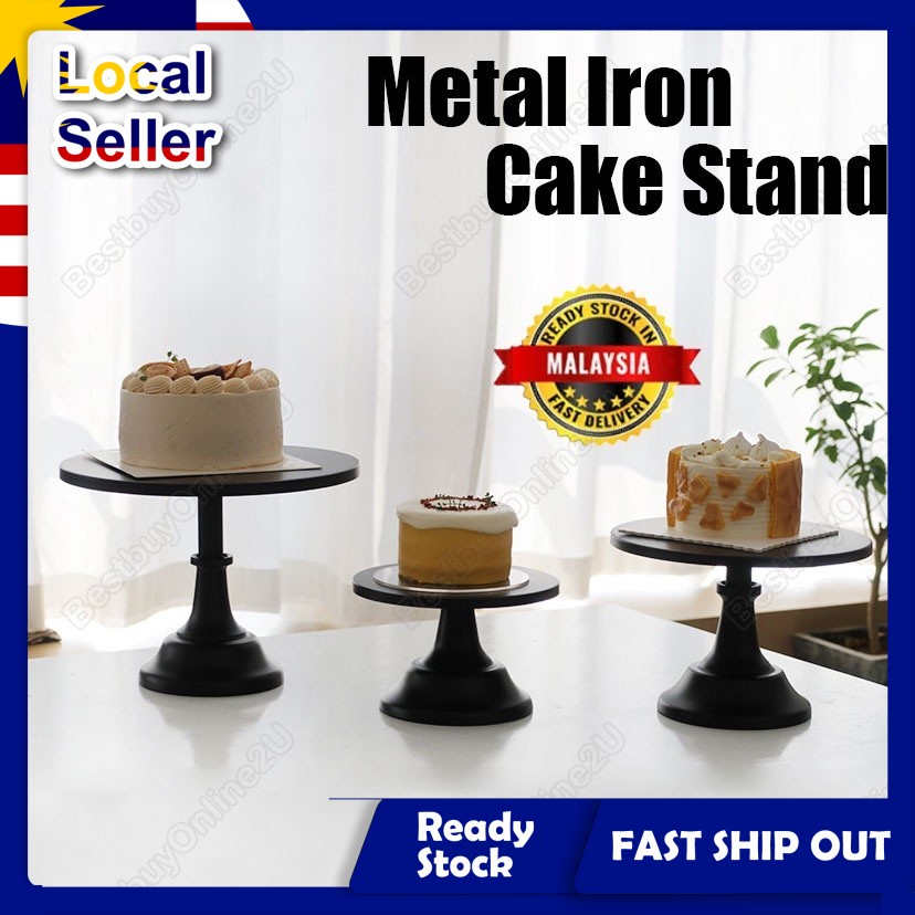 Metal Iron Cake Stand Round Pedestal Dessert HolderDisplay Rack Cupcake ...