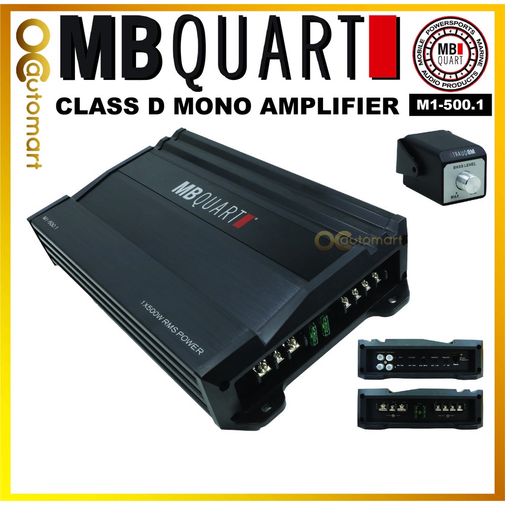 MB Quart Class D Mono Block Car Amplifier M1500.1 MonoBlock Amp For