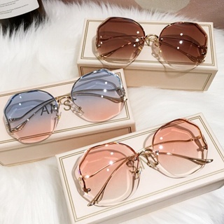 Polarized Square Frameless Cut Edge Sunglasses for Men Lightweight Frame  UV400 Protection Square Sun Glasses UV-proof sunglasses 