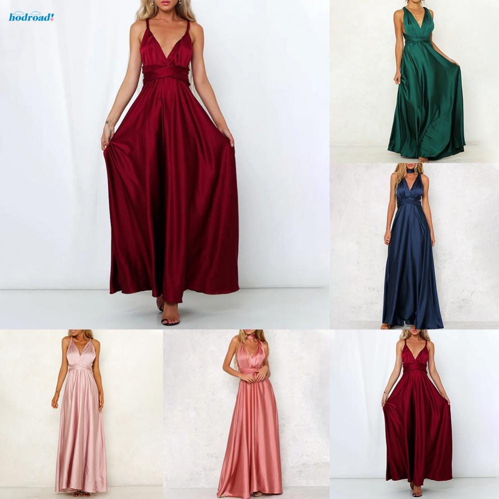 【HODRD】Women Dress Convertible Elegant Evening High Waisted Maxi Dress ...