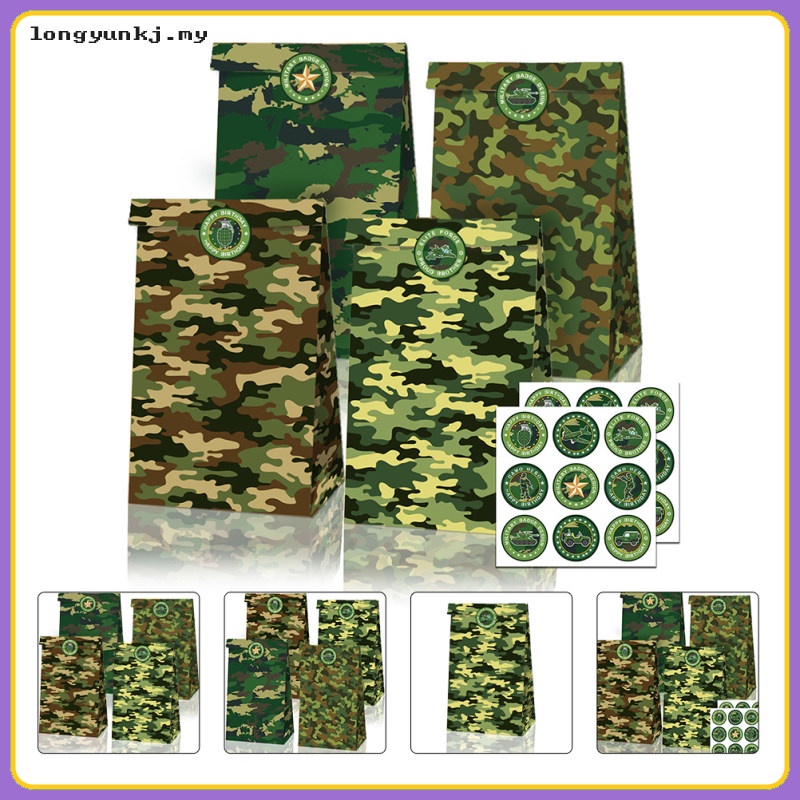 Bags Camo Party Paper Bag Candy Cookie Supplies Favors Goodie