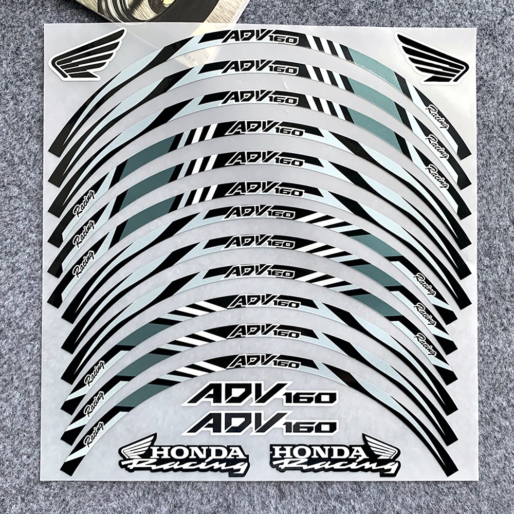 ADV 160 Reflective Motorcycle Wheel Sticker Rim Hub DecalsFor HONDA ADV ...