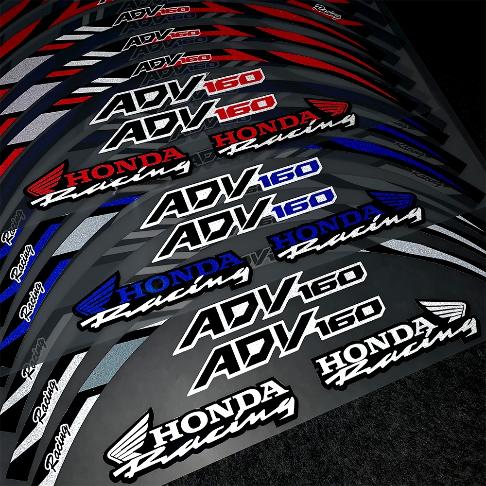 ADV 160 Reflective Motorcycle Wheel Sticker Rim Hub DecalsFor HONDA ADV ...