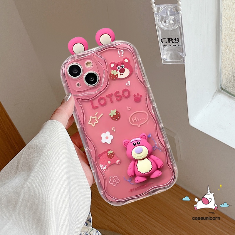 Creative 3D Doll Eyes Cartoon Strawberry Bear Lotso Flower Case ...