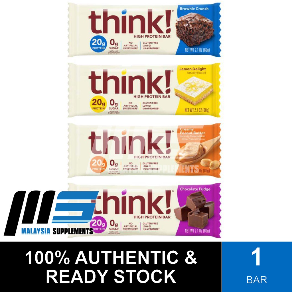 Optimum Nutrition Think! High Protein Bar [1 Bar] Snack, Gluten Free