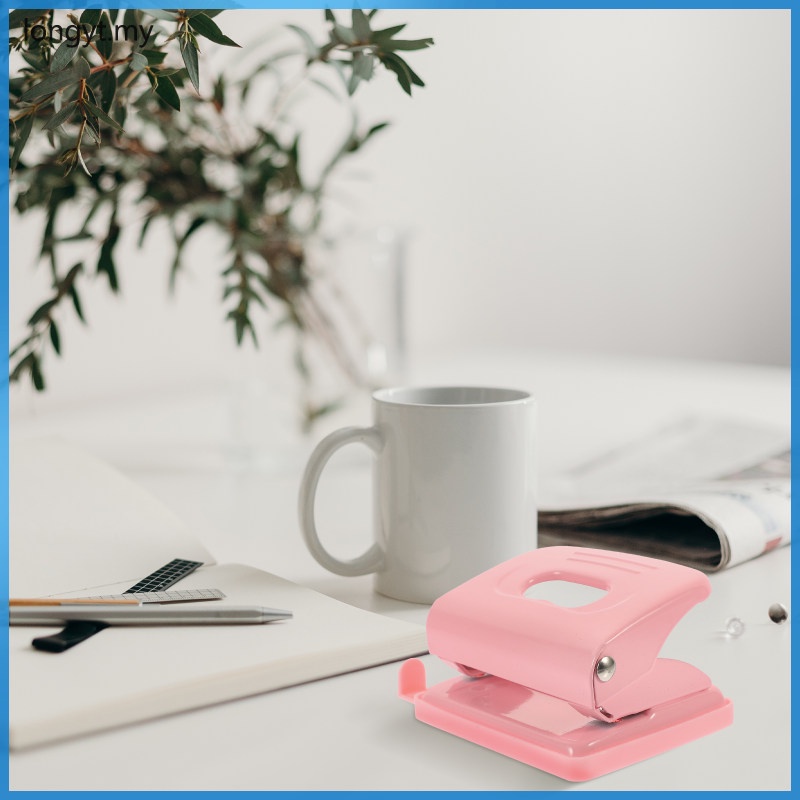 Plastic Rose Gold Stapler Decorative Paper Punch Binder Hole Punch Mini