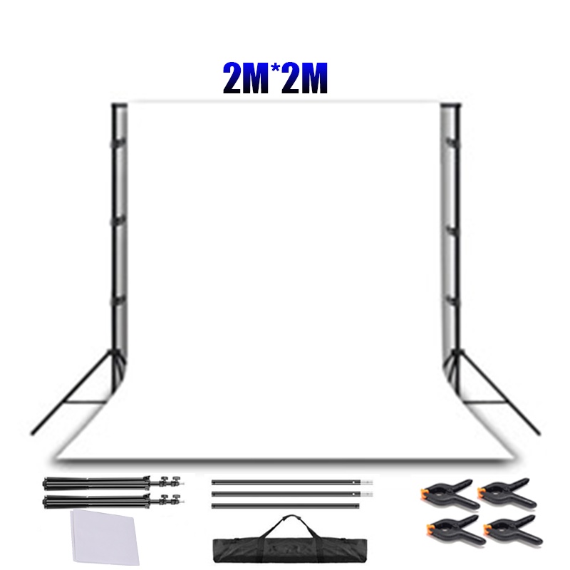 Photo Studio Background Stand 2x2M Green/Black/White Muslin Backdrop