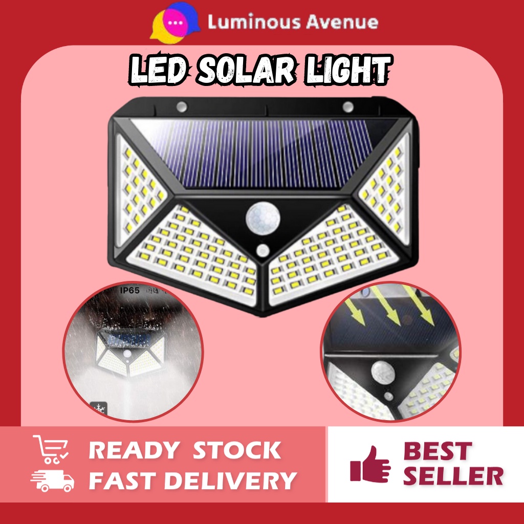 Ready Stock In Malaysia LED Solar Light 3 MODE PIR Motion Sensor Light