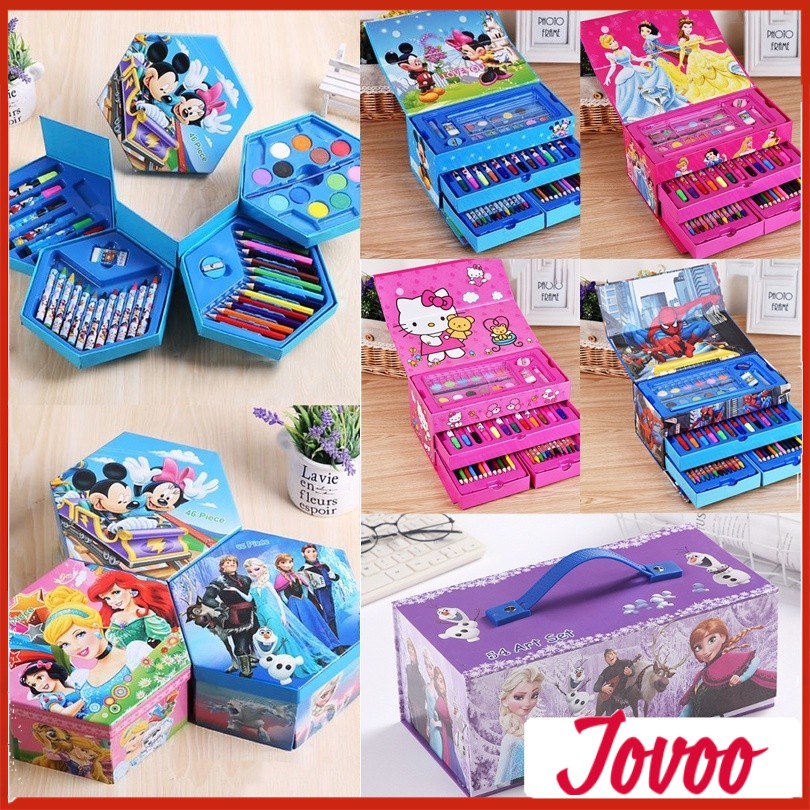 46pcs 54pcs Drawing Coloring Set Crayon Set Water Colours Stationery ...