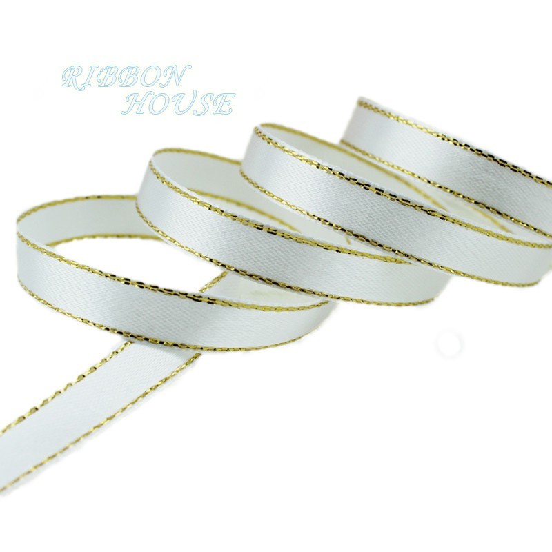 (25 meters / batch) 10mm white gold ribbon wholesale high quality ...