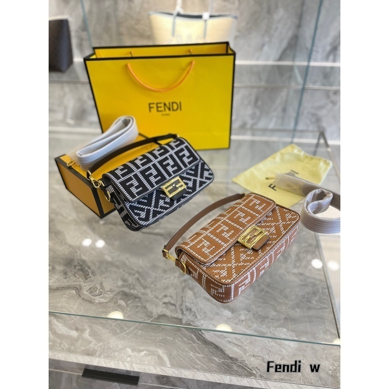 Fendi Embroidery f Fendi Paper Bag (((Baggett) Oneshoulder and