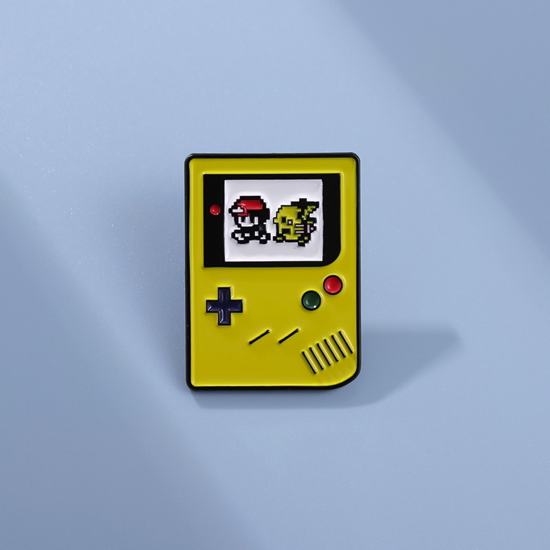 Cartoon Pixel Pikachu Ash Ketchum Enamel Pins Brooch Anime Game Machine ...