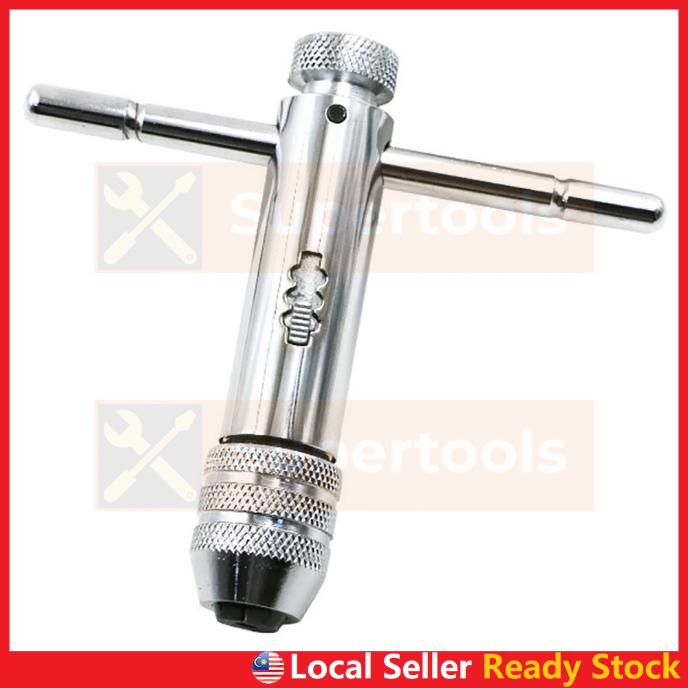 Reversible Ratchet Screw Tap Bit Holder Wrench TShaped Handle Hand