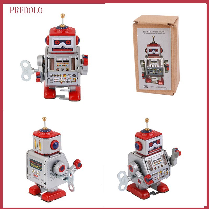Retro Tin Toy Wind Up Walking Robot MS406 Vintage Adult Shopee Malaysia
