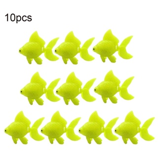 10pcs fake toy Artificial Goldfish Plastic Fish Lifelike Floating Fish