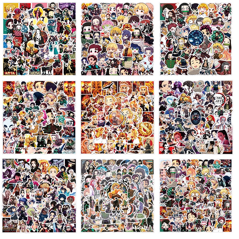 200/100/50PCS New Arrivals Hot Anime Demon Slayer Waterproof Stickers ...