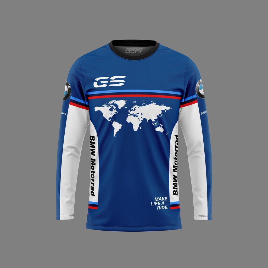 Bmw Gs One World Riding Jersey Sublimation Tshirt / Baju Microfiber ...