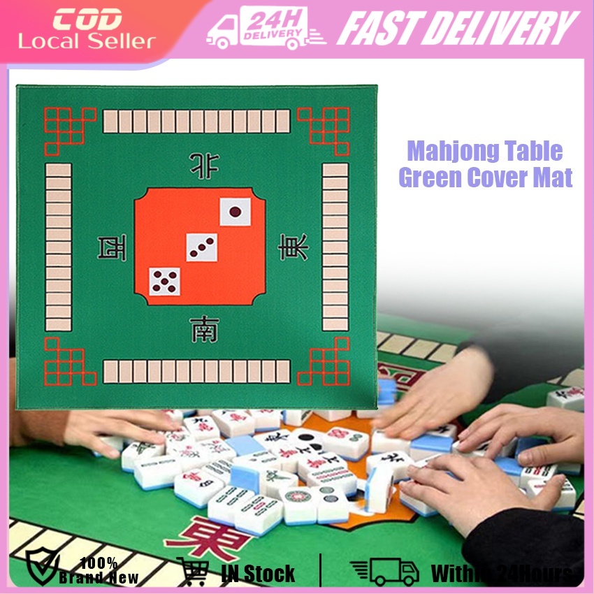 80CM120CM mahjong table cloth mahjong mat cover 麻將 桌布 刺绣 水晶绒 加厚 耐磨消音 Shopee Malaysia